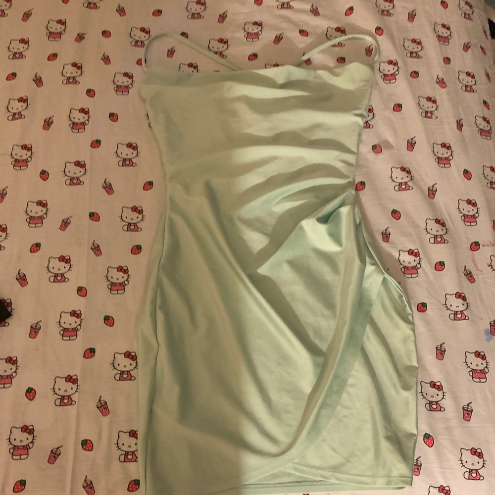 Windsor Light Green Mini Dress with Spaghetti Straps